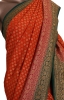 Double Contrast Handloom Banarasi Georgette Silk Saree